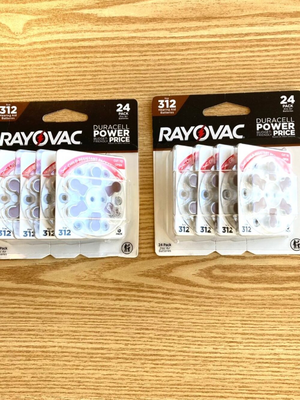 Rayovac 312 Hearing Aid Batteries 2 X 24 Pack, 48 Total Exp 7/29 NEW SEALED